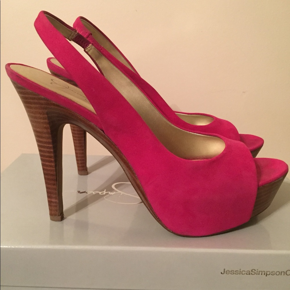 Jessica Simpson pink suede heels. Size 8.5
